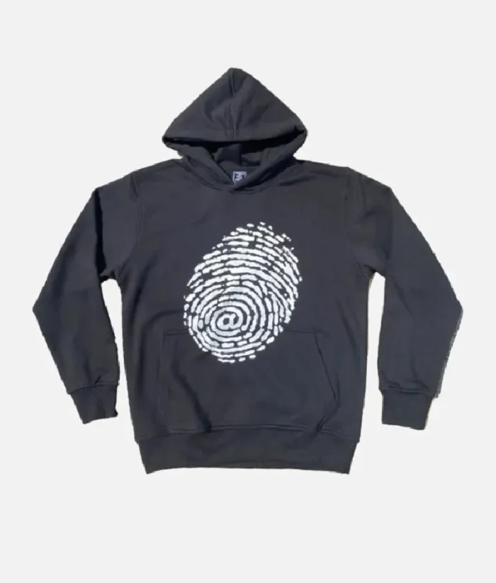 Adwysd Always Black Fingerprint Black Hoodie