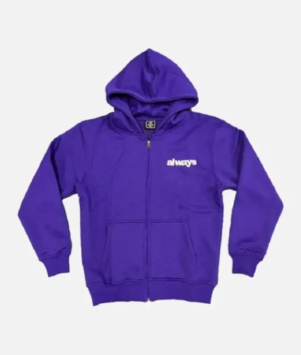 Adwysd Always Up Zip Up Hoodie Purple