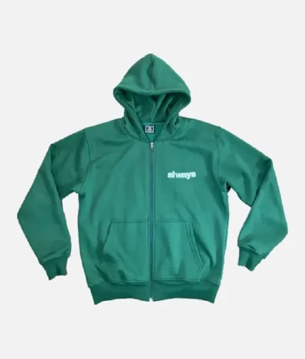 Adwysd Always Zip Up Hoodie Green