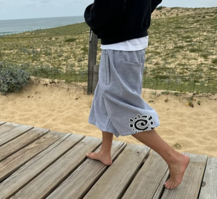 Adwysd Relaxed Logo Sun Jogger Grey Shorts